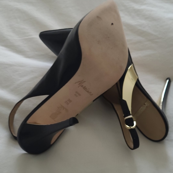 Marciano Black w/ gold accent slingbacks-Size 8 - Picture 2 of 4
